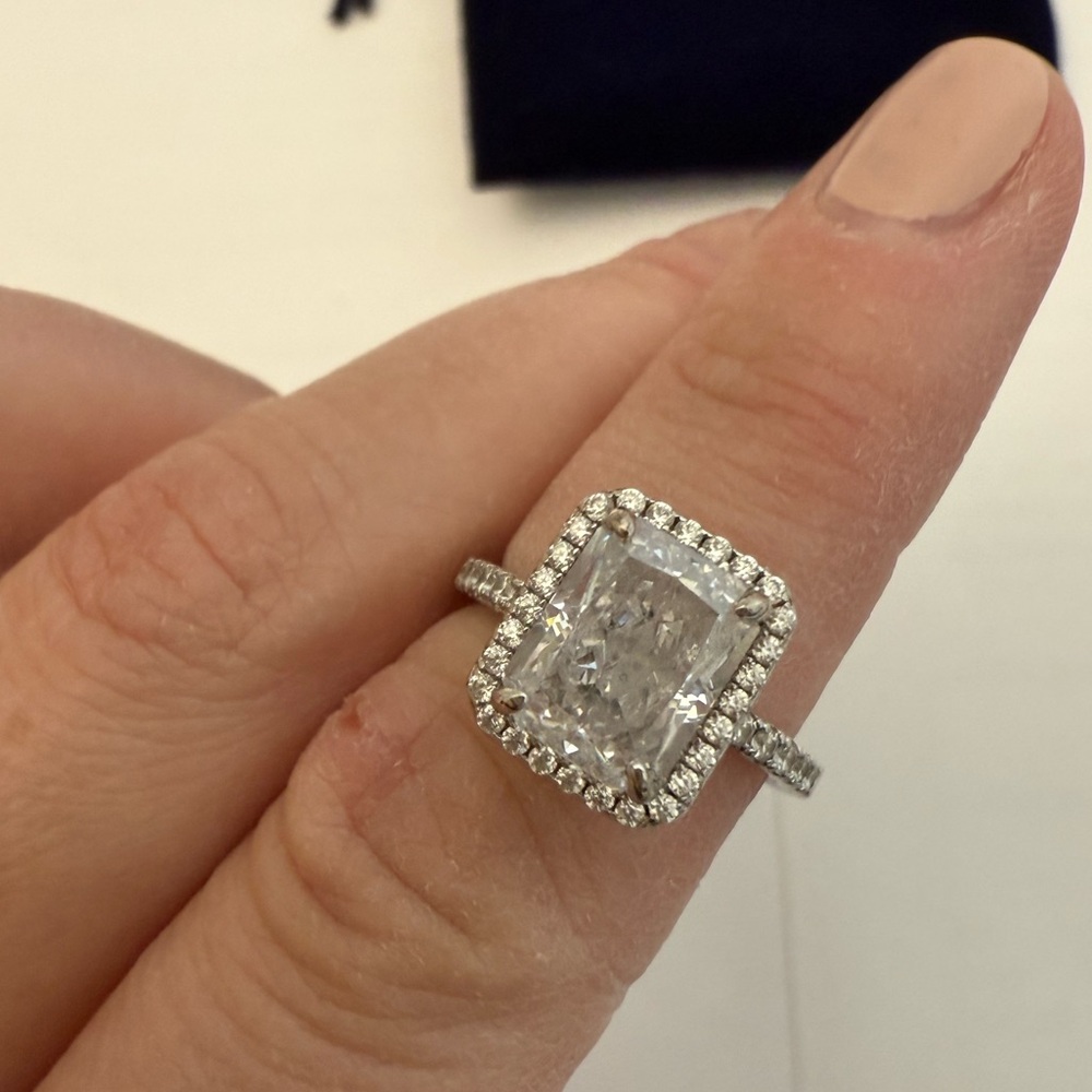 Radiant Cut Engagement Ring Set